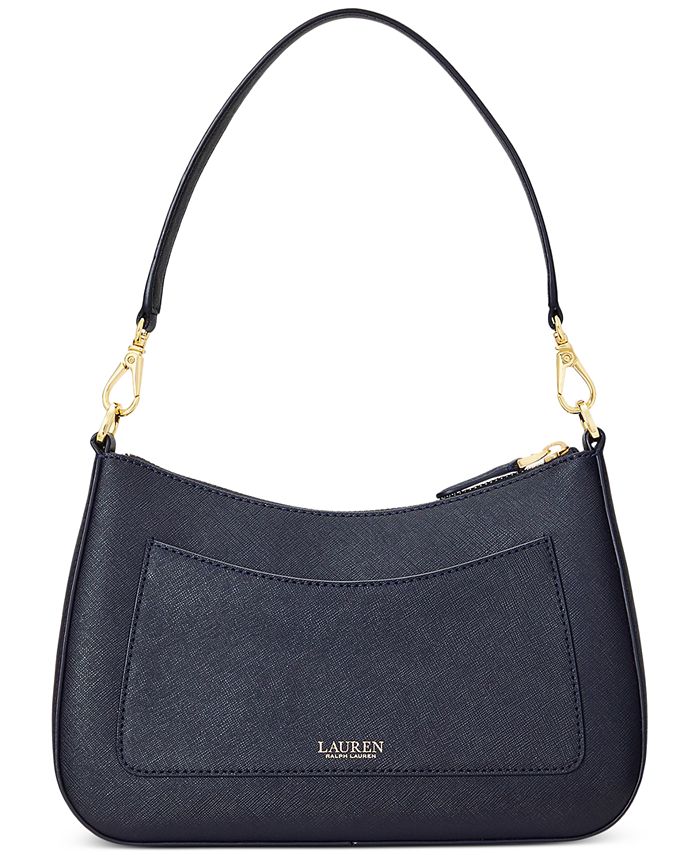 Женская кожаная сумка через плечо Danni среднего размера с перекрестием Lauren Ralph Lauren, синий