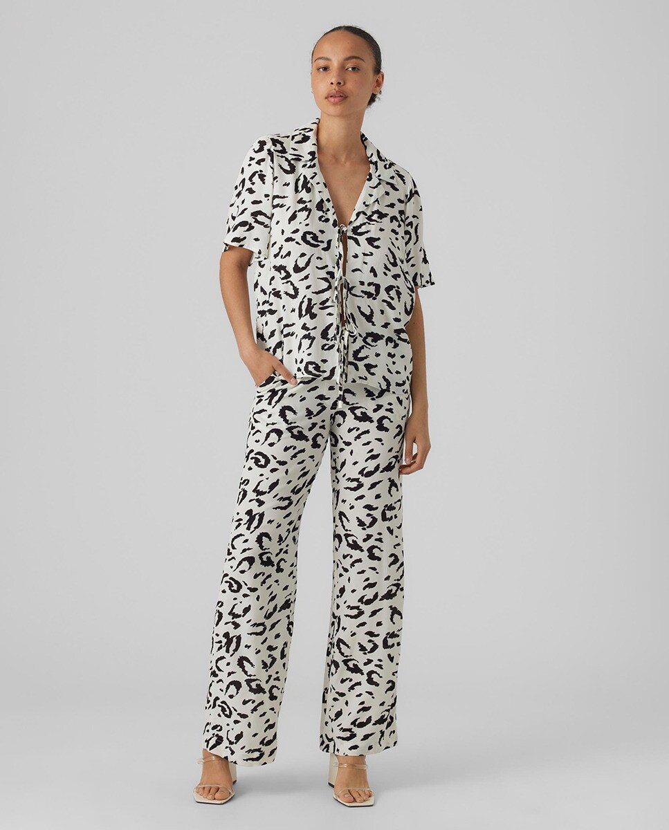 

Женские длинные брюки с принтом Vero Moda, белый