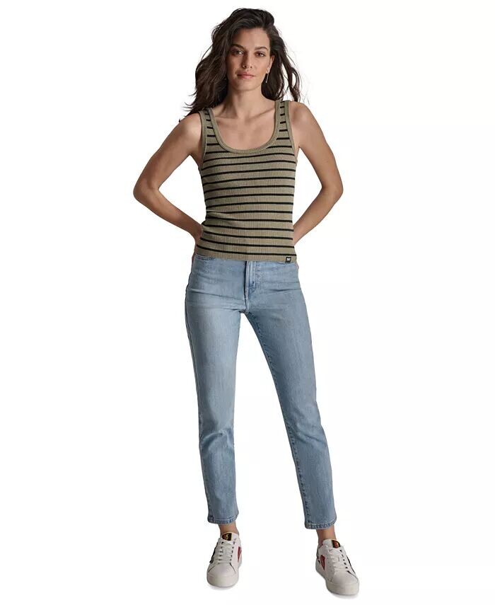 

Женская полосатая трикотажная майка в рубчик DKNY Jeans, мультиколор
