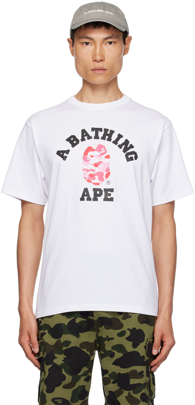 

Белая камуфляжная футболка BAPE ABC College, Белый