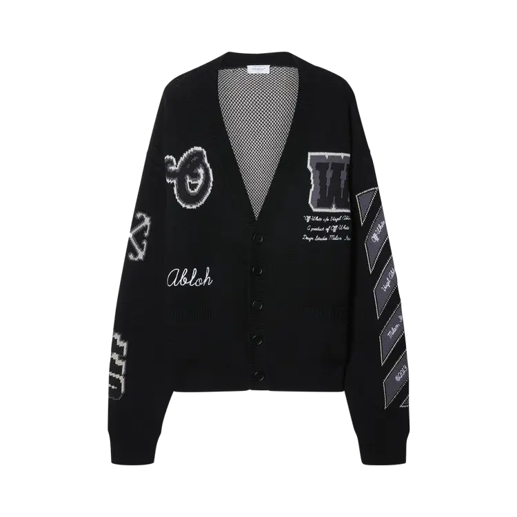 

Кардиган Off-White Varsity Knit 'Black/Black', черный