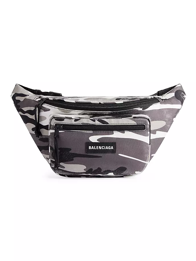 

Поясной рюкзак Explorer с камуфляжным принтом Balenciaga, серый