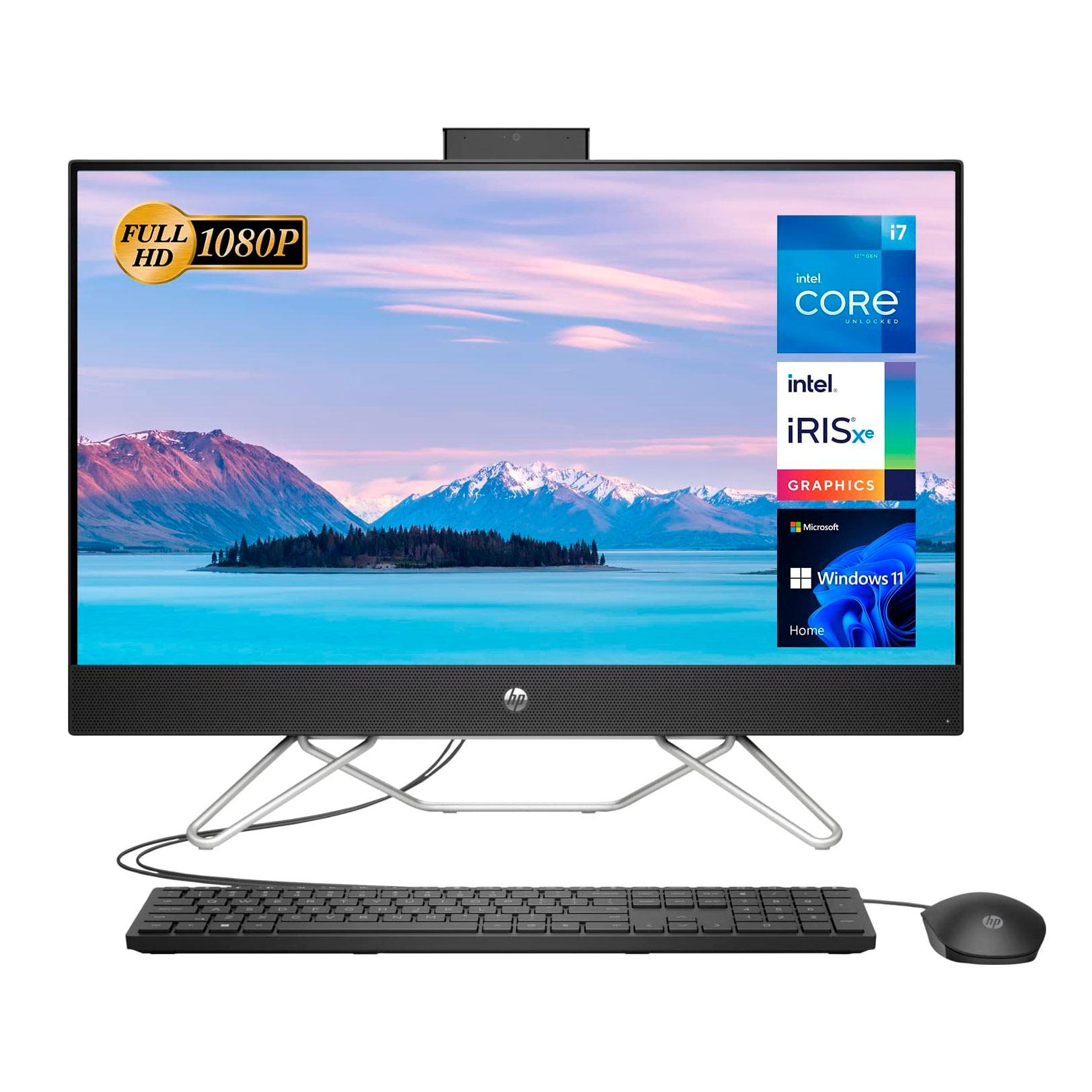 Моноблок HP All-in-One, 27 FHD, 16Гб/1Тб, Core i7-1255U, Intel Iris Xe, черный, английская клавиатура моноблок hp 24 ck0020ny aio 23 8 snow white 65s85ea bed