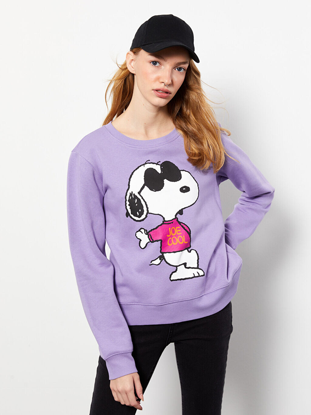 

Женская толстовка с длинным рукавом и принтом Snoopy с круглым вырезом Xside, Фиолетовый