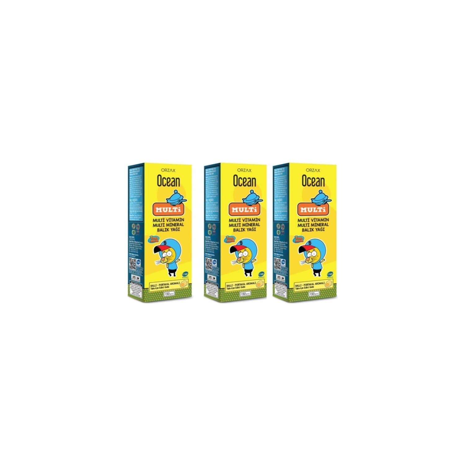 

Сироп Orzax Ocean Fish Oil Orange King Sakir, 3 упаковки по 150 мл
