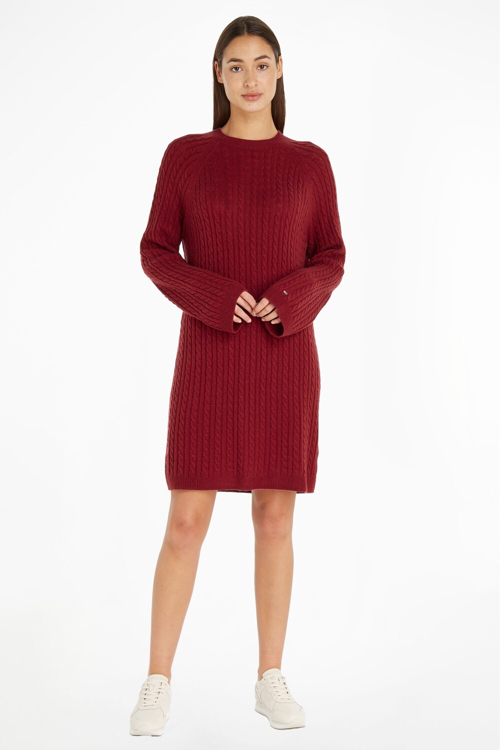 

Платье связанное косой вязкой Tommy Hilfiger, красный