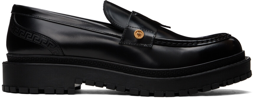 

Черные лоферы Greca Versace