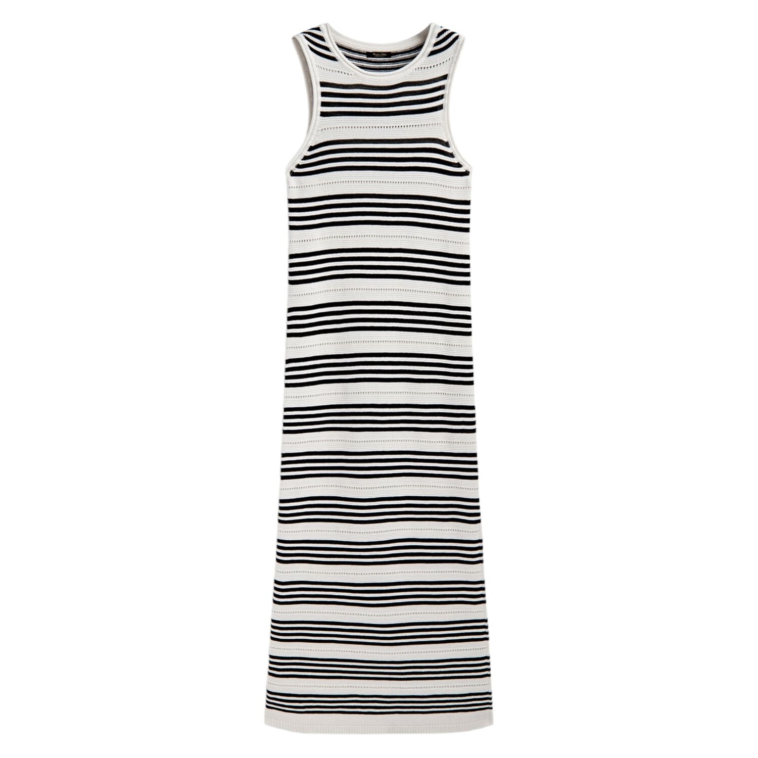 

Платье Massimo Dutti Striped Sleeveless Textured Knit, кремовый/черный