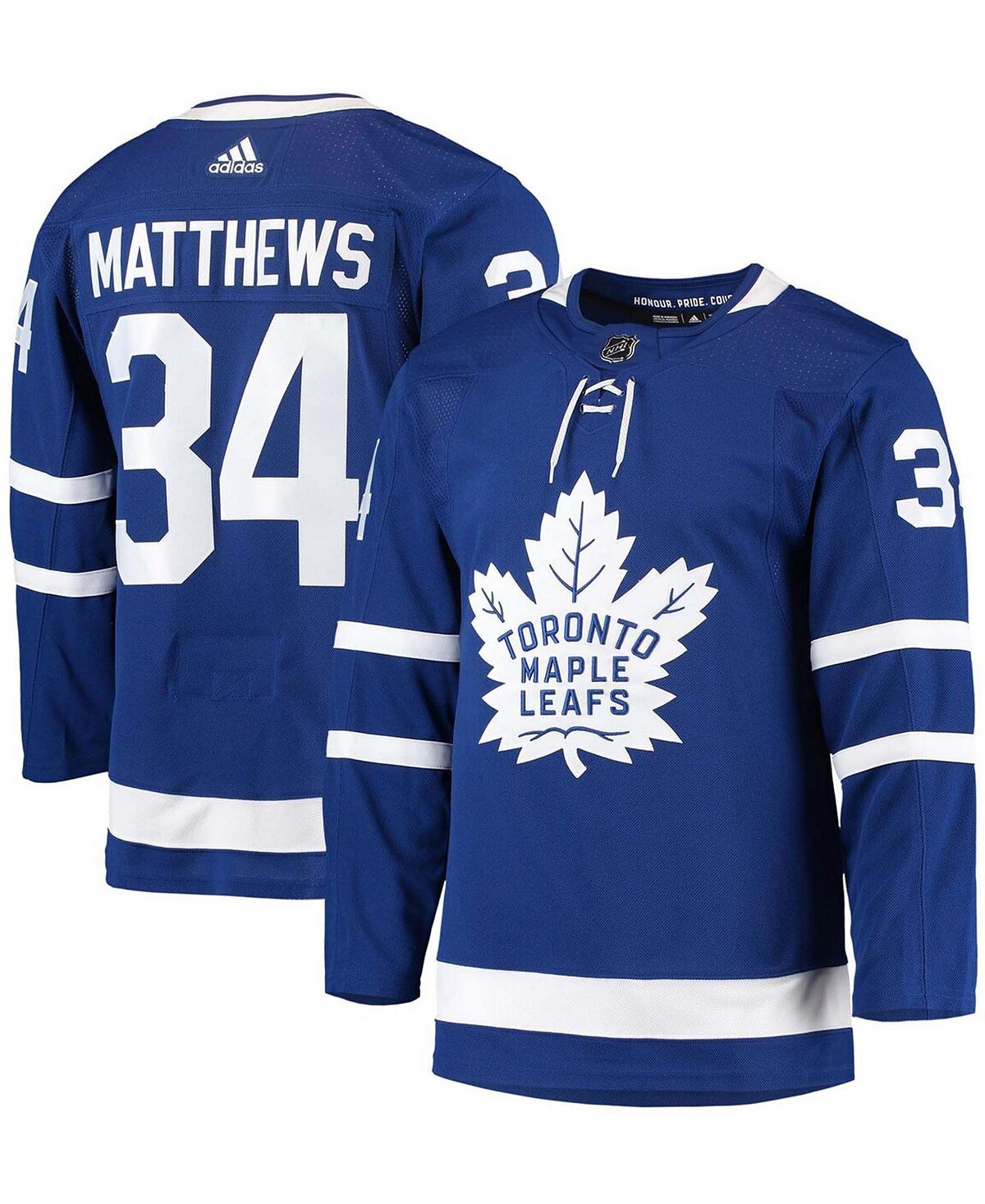 

Мужская футболка auston matthews blue toronto maple leafs home authentic pro player jersey adidas, синий