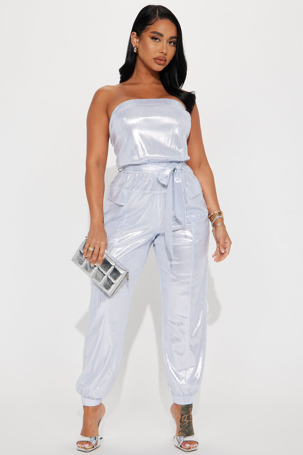 

Комбинезон Fashion Nova LR70039FN, серебряный