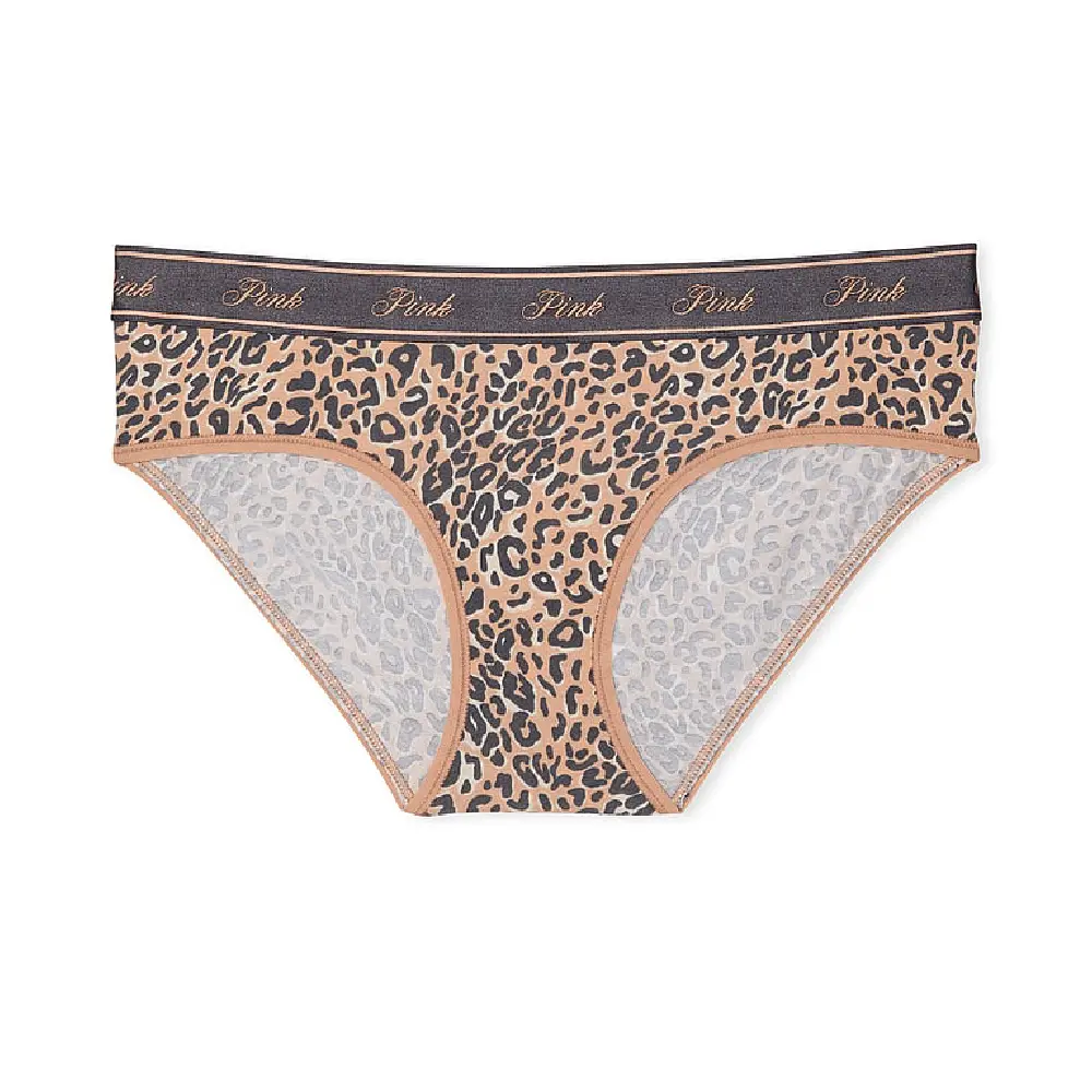 

Трусы Victoria's Secret Pink Logo Cotton Hiphugger, бежевый
