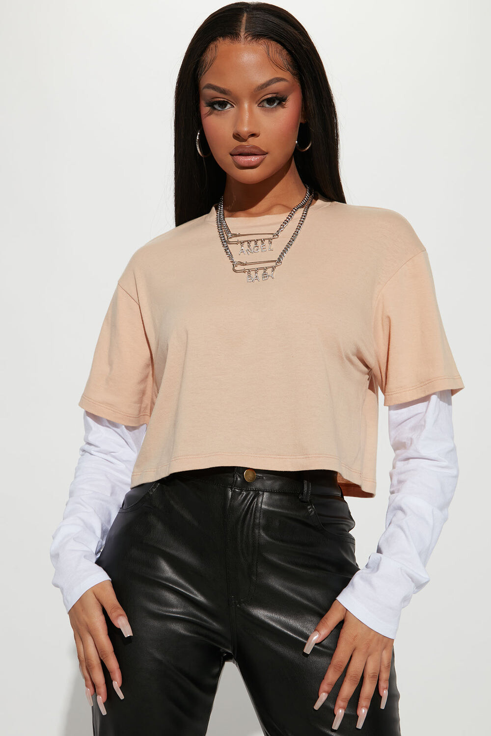 

Топ Fashion Nova SB8457, серо-коричневый