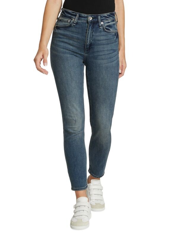 

Джинсы до щиколотки nina с высокой посадкой rag & bone Blue