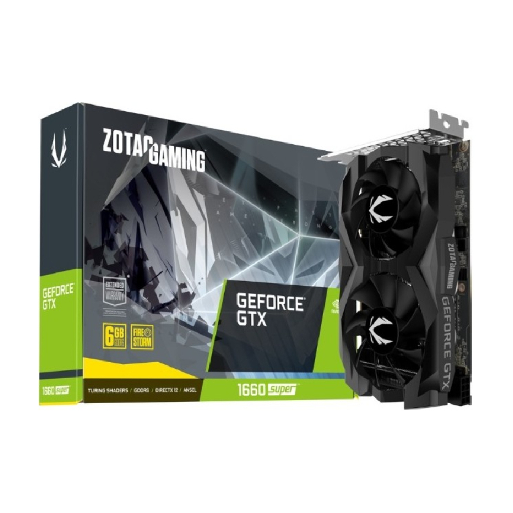 Видеокарта ZOTAC GeForce GTX 1660 Super Twin Fan, 6 ГБ, черный видеокарта ocpc dual 6g nv gtx 1660 super mcl 6gb ocvn1660sg6mcl