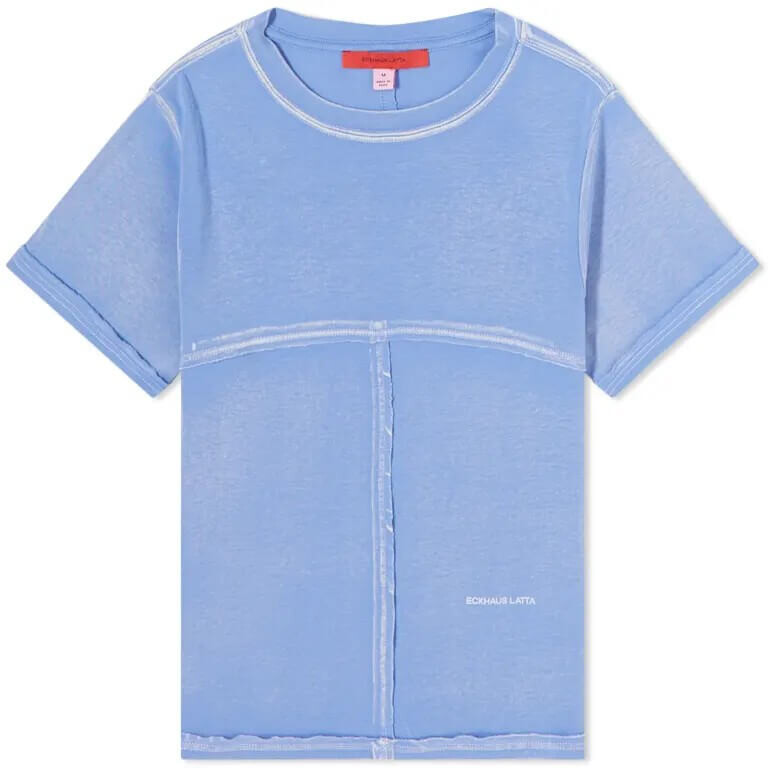 

Eckhaus Latta Lapped Baby T-shirt, periwinkle, Синий
