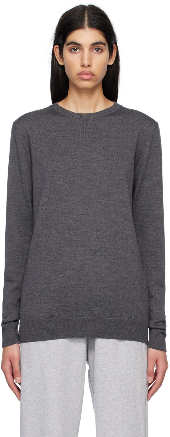 

Серый свитер с круглым вырезом WARDROBE.NYC
