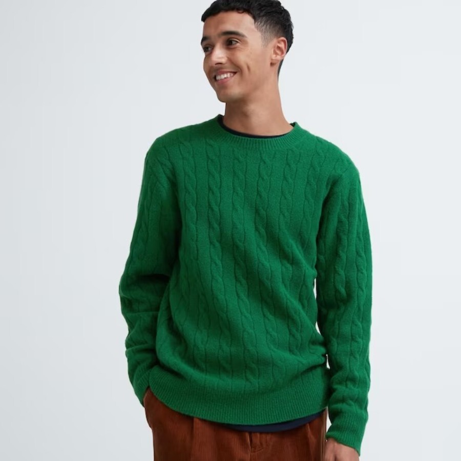 

Джемпер Uniqlo Soufflé Yarn Cable Knit, зеленый