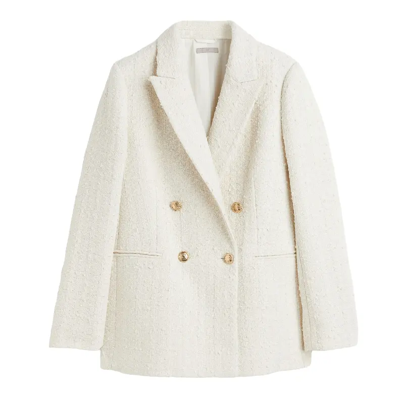 

Пиджак H&M Textured Fabric, кремовый