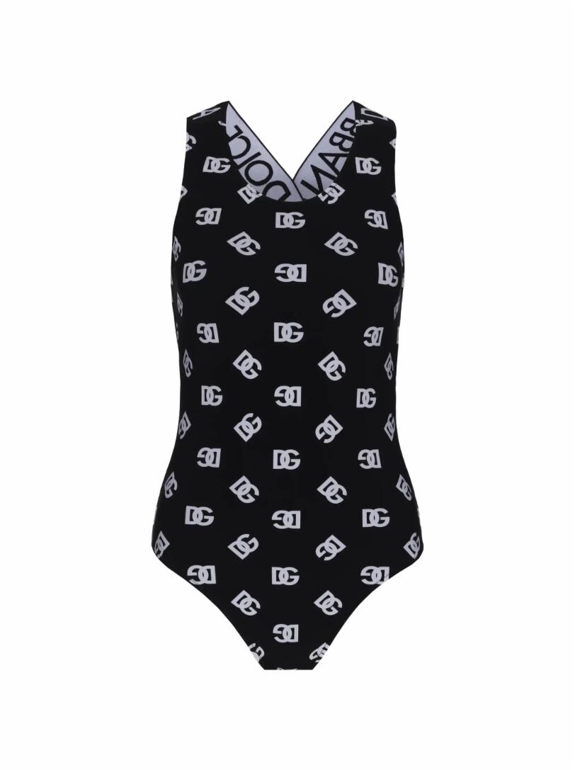 

Слитный купальник с монограммным принтом Dolce&Gabbana
