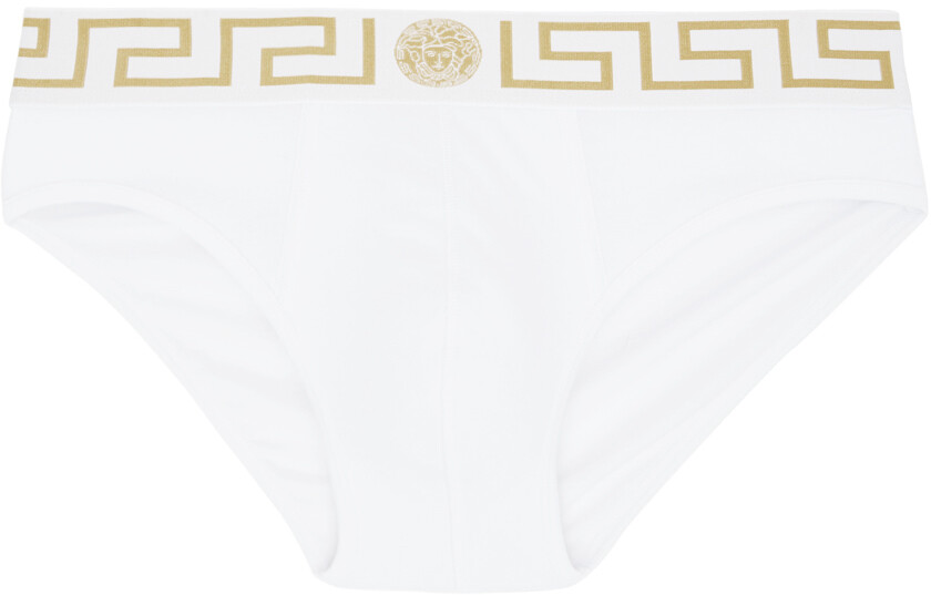 

Белые трусы с каймой Greca Versace Underwear