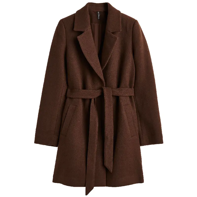 

Пальто H&M Tie Belt, коричневый