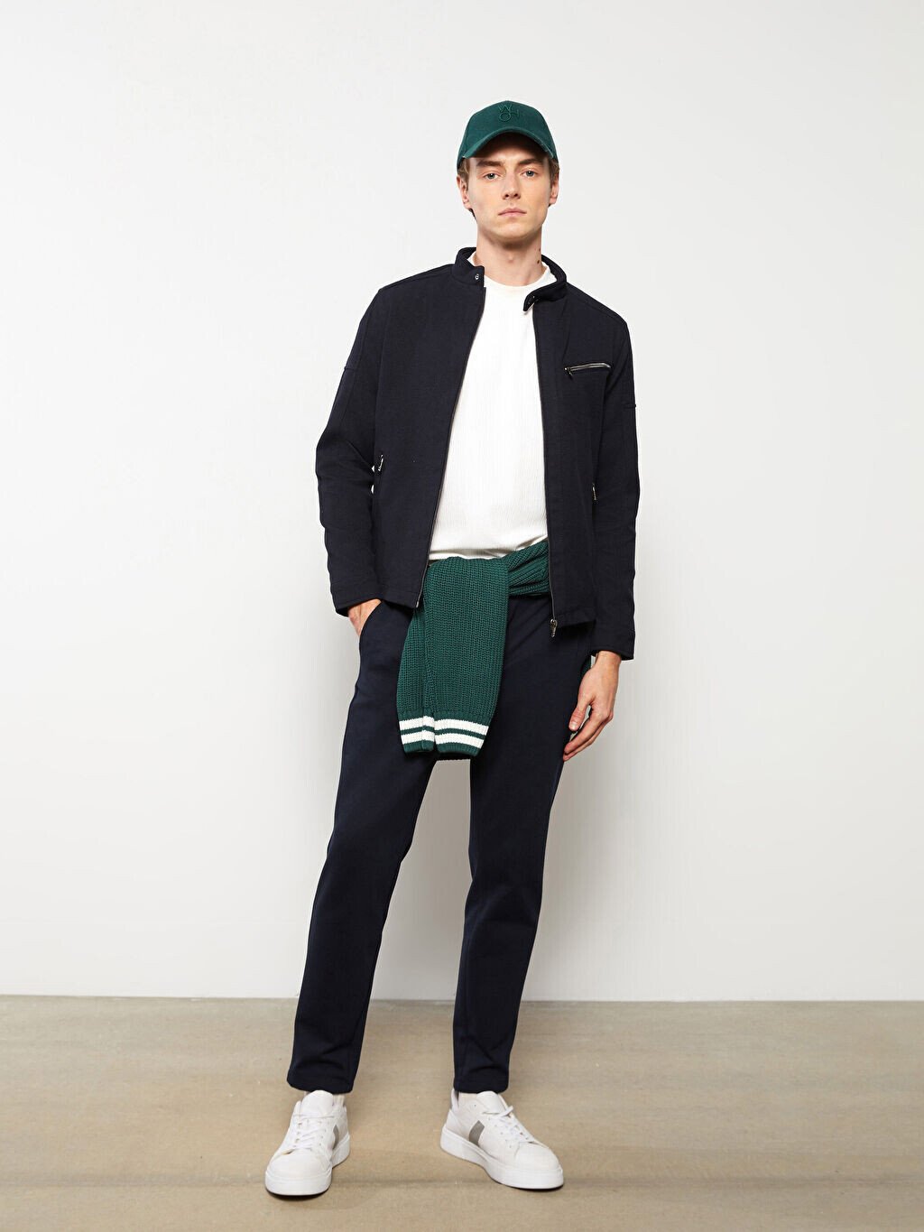 

Мужское пальто Slim Fit с байкерским воротником LCW Vision