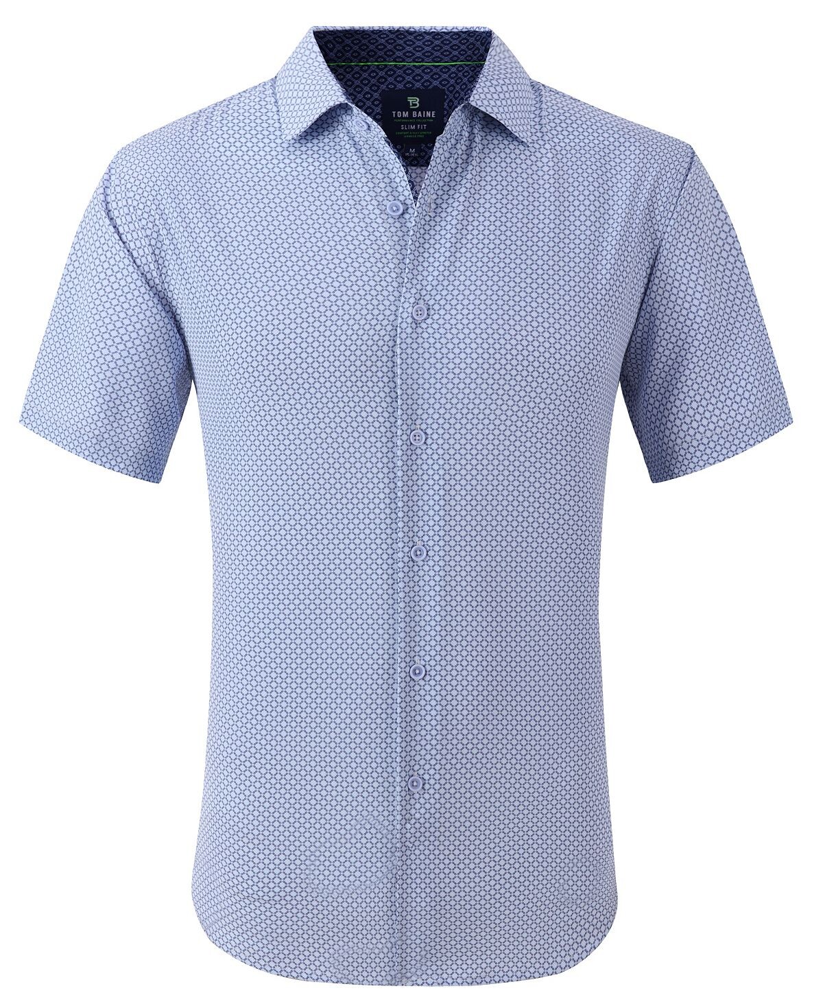 

Мужская классическая рубашка slim fit с коротким рукавом на пуговицах Tom Baine, синий