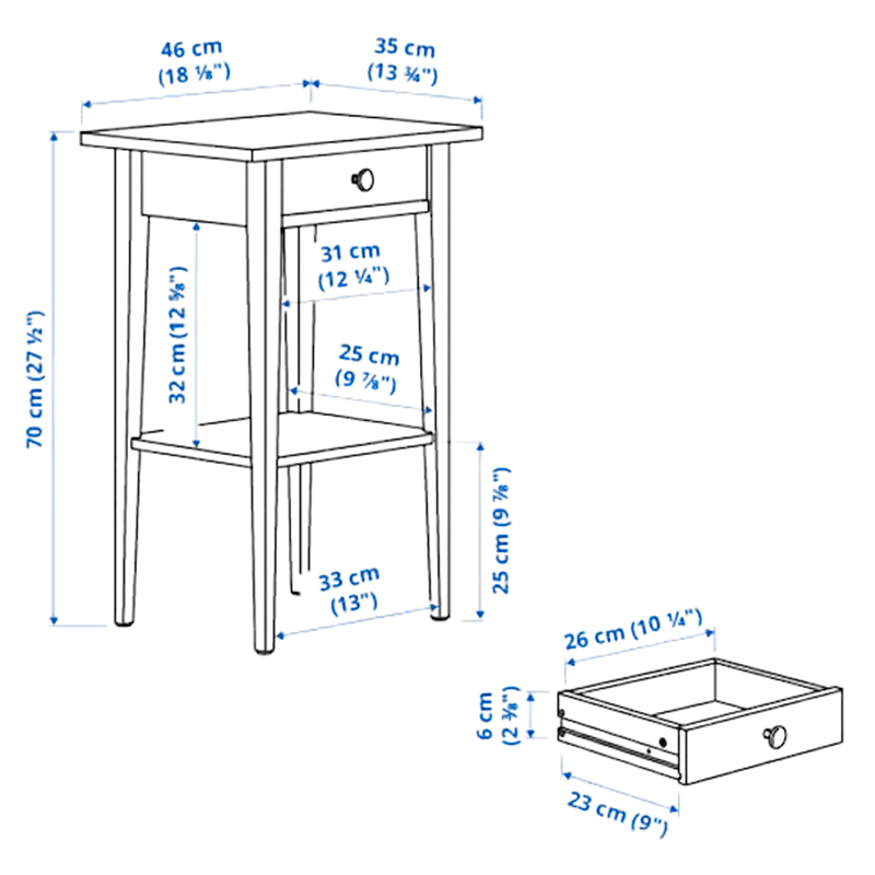 Hemnes хемнэс тумба прикроватная