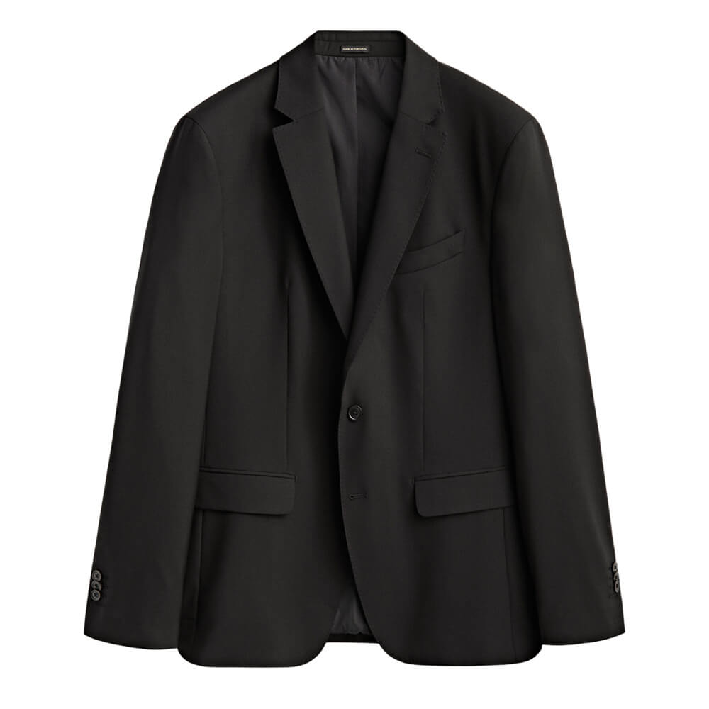 Костюмный пиджак Massimo Dutti Party Bi-Stretch Wool Suit, черный пиджак massimo dutti bistrech wool suit черный