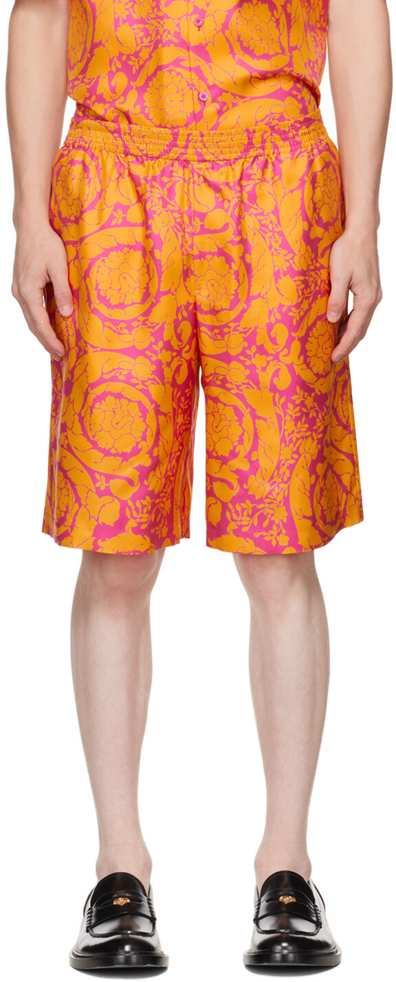 

Розово-оранжевые шорты Barocco Versace