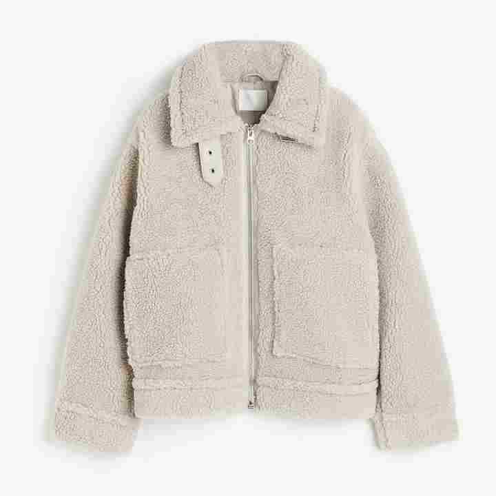 

Куртка H&M Teddy Fleece, светло-бежевый