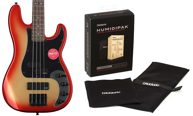 

Squier Contemporary Active Precision Bass PH — комплект Sunset Metallic с увлажнителем D'Addario, поддерживающим автоматическую систему контроля влажности Squier + D'Addario 0370481570=1 PW-HPK-01=1