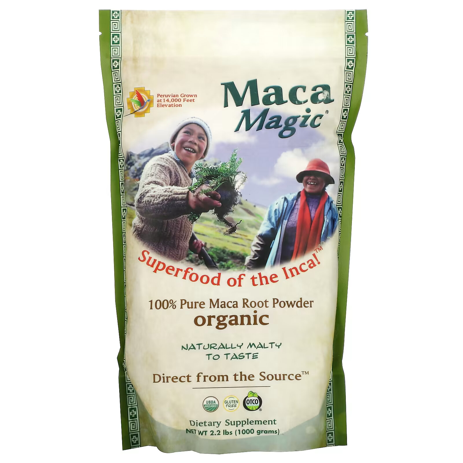 Maca Magic, полностью чистый органический порошок из корня маки, 1000 г (2,2 фунта) kos органический порошок из корня маки 180 г 6 34 унции