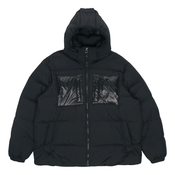 Пуховик adidas originals Solid Color hooded down Jacket Black, черный