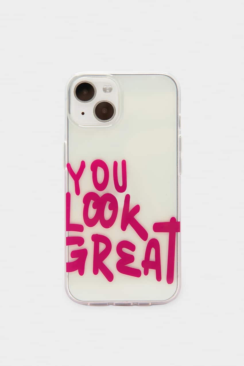 

Чехол для iPhone со слоганом Pull&Bear, фуксия, Белый