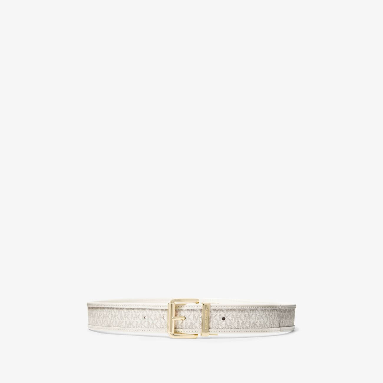 

Ремень Michael Michael Kors Reversible Logo and Leather, бежевый/белый