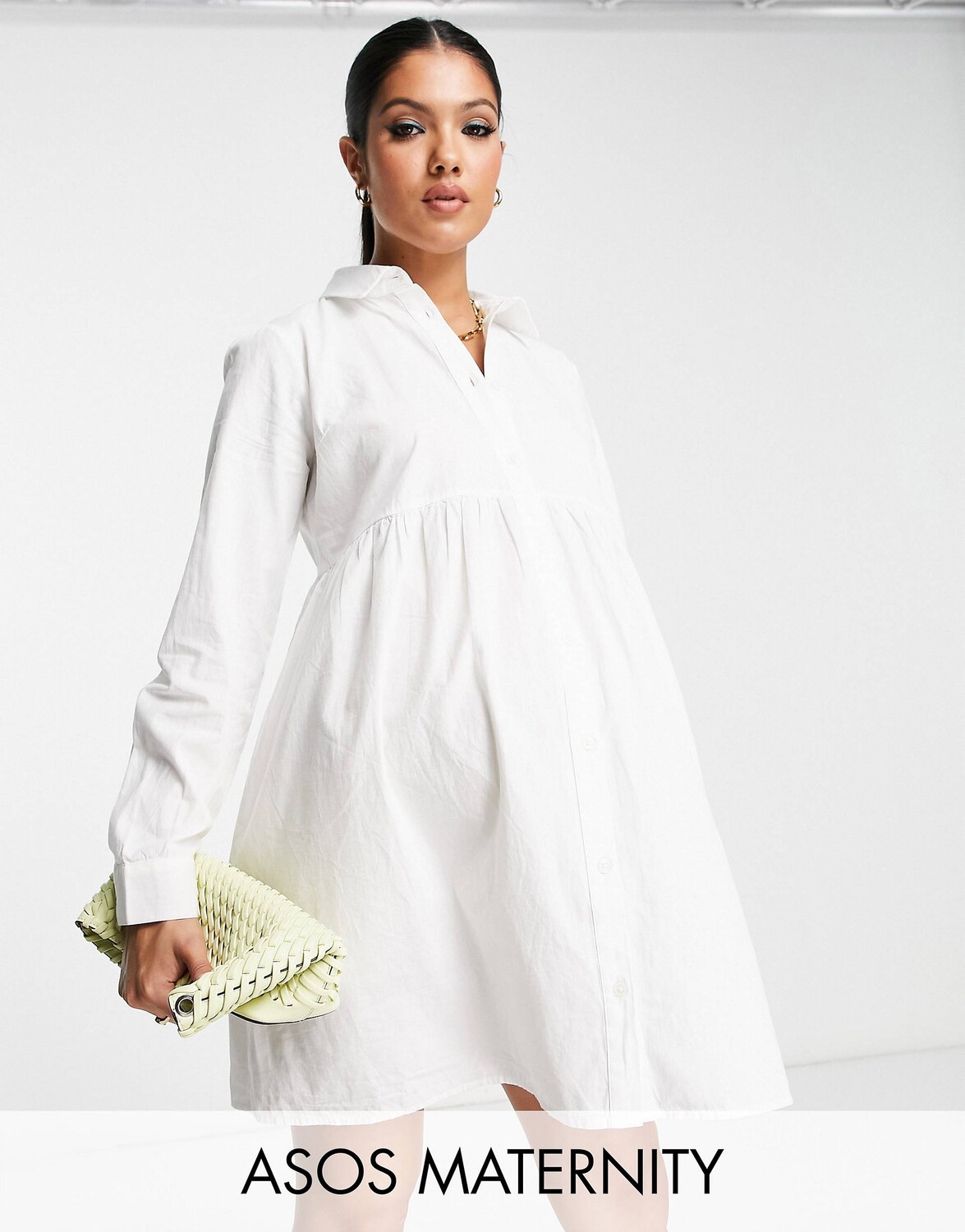 

Белое платье-рубашка мини из хлопка ASOS DESIGN Maternity Maternity