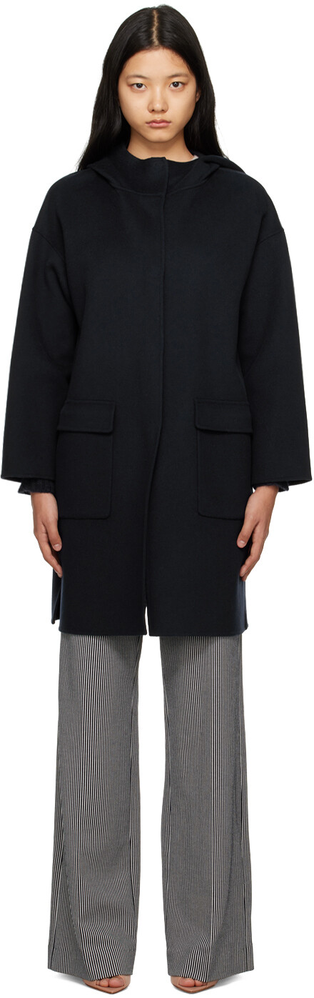 

Темно-синее пальто Desiderio S Max Mara, Синий;черный