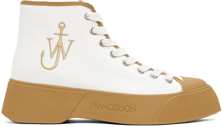 

Бело-коричневые высокие кеды JW Anderson