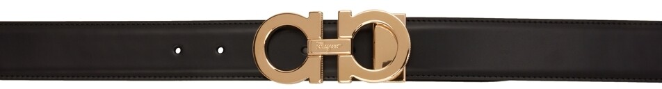 

Черно-темно-синий двусторонний ремень Gancini Ferragamo