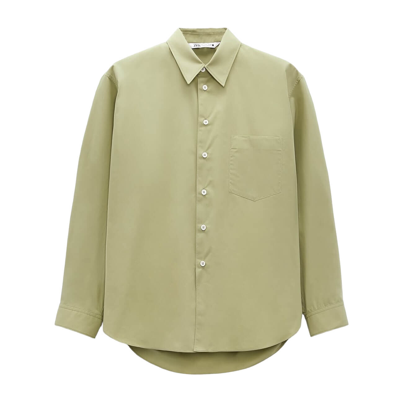 

Рубашка Zara Poplin, светло-фисташковый