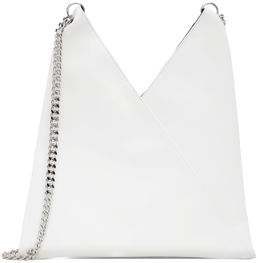 

Белая сумка через плечо с треугольными чашечками MM6 Maison Margiela