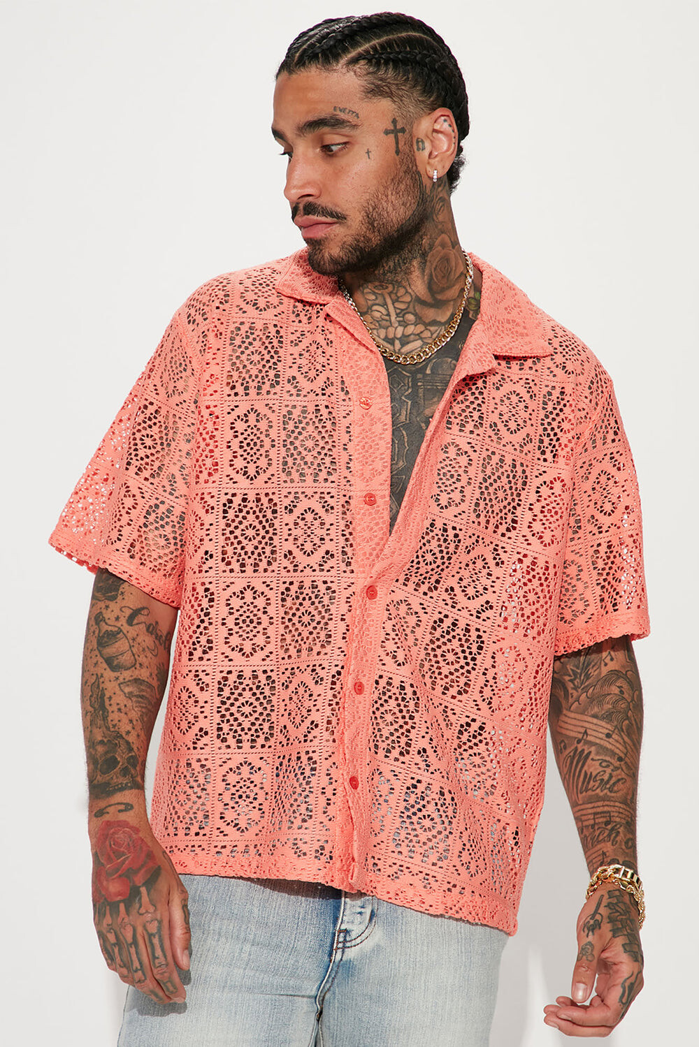 

Рубашка Fashion Nova ZDF01K310024, коралловый