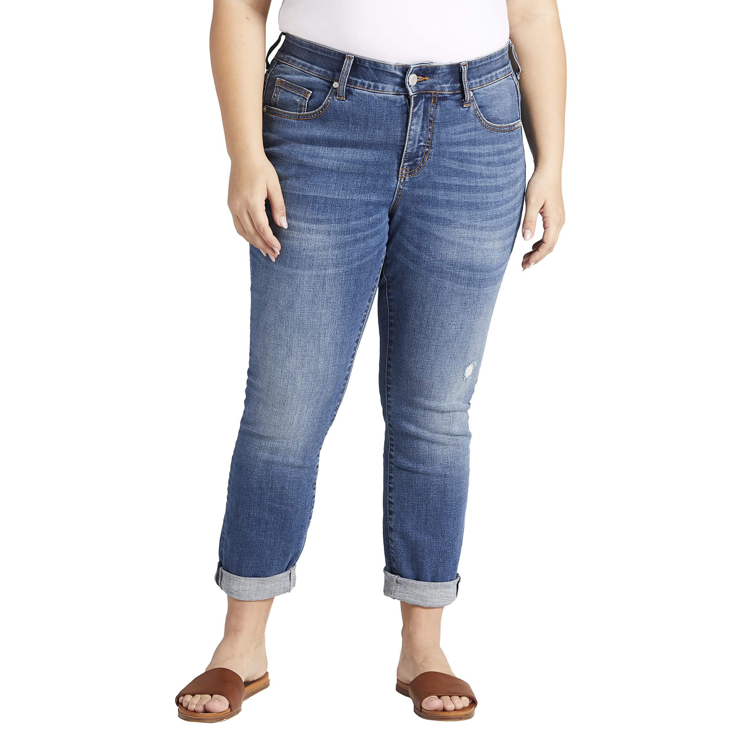 Джинсы Jag Jeans, Plus Size Carter Mid-Rise Girlfriend Jeans