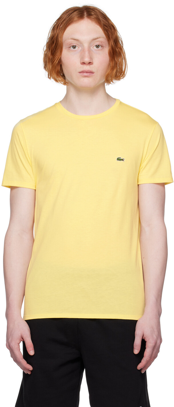 

Желтая футболка с круглым вырезом Lacoste