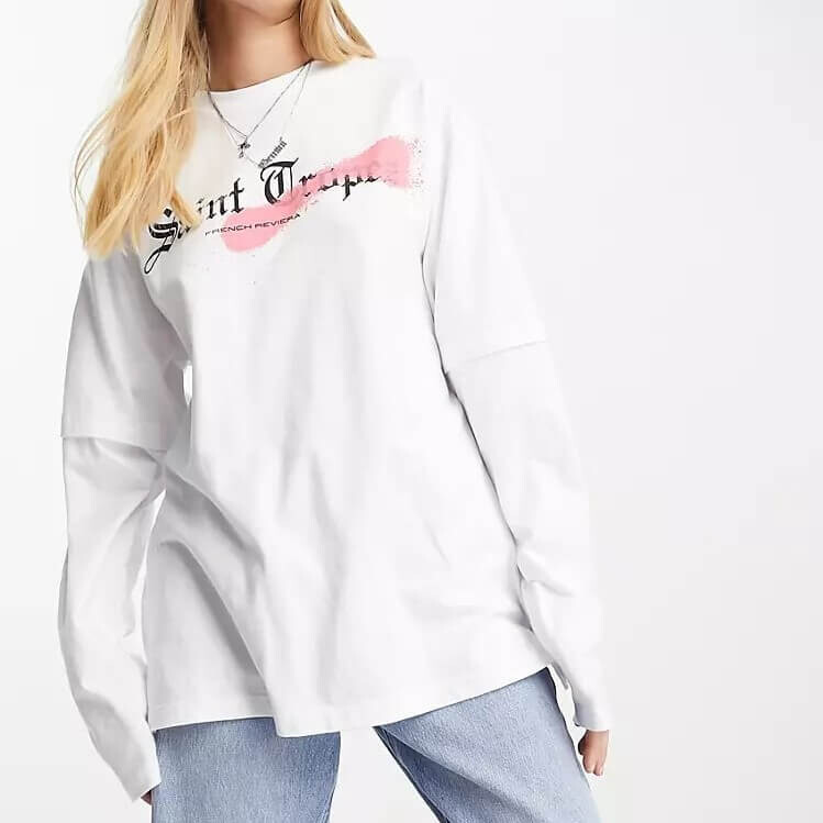 

Свитшот Asos Design Double Layer, белый