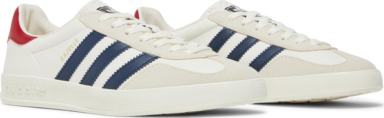 Adidas gazelle white store blue stripes