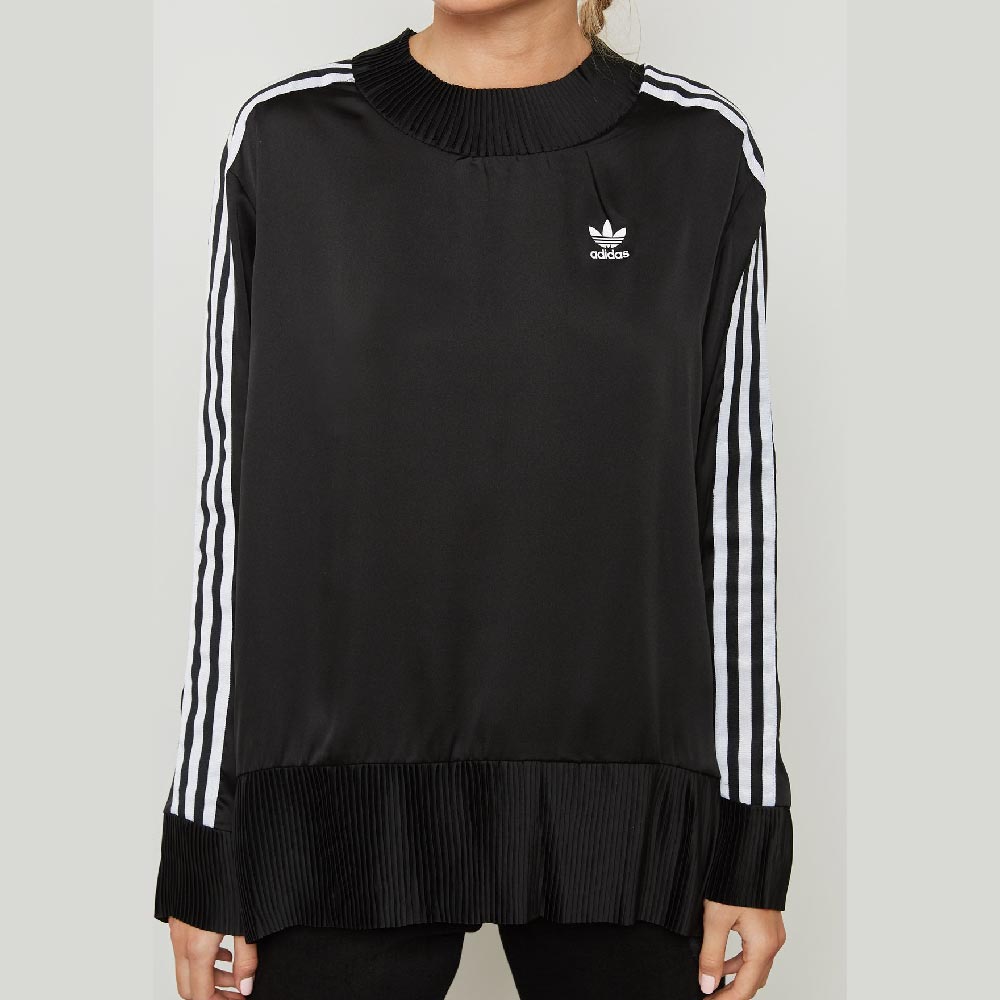 Лонгслив adidas Originals 3 Stripe Sweatshirt, черный/белый