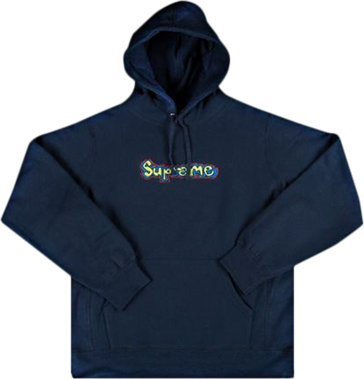 толстовка supreme gonz logo hooded sweatshirt black черный Толстовка Supreme Gonz Logo Hooded Sweatshirt 'Navy', синий