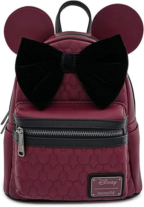 Минни Маус Loungefly стеганая женская сумка через плечо с двойным ремешком, темно-бордовый